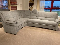 Garnitur Aachen Stoff Q2 Uni Eisblau Grau mit Sessel