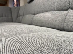 Garnitur Aachen Stoff Q2 Uni Eisblau Grau mit Sessel