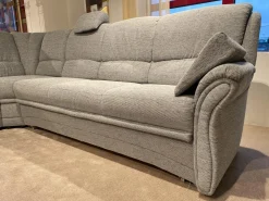 Garnitur Aachen Stoff Q2 Uni Eisblau Grau mit Sessel