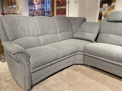 Garnitur Aachen Stoff Q2 Uni Eisblau Grau mit Sessel