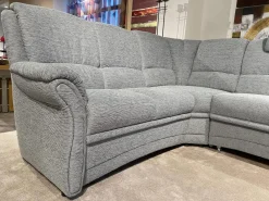 Garnitur Aachen Stoff Q2 Uni Eisblau Grau mit Sessel