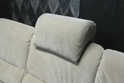 Garnitur Alina Stoff 03 Hellgrau 3-2-1 mit Vorziehbett und Sitztiefenverstellung Elektrisch