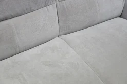 Garnitur Alina Stoff 03 Hellgrau 3-2-1 mit Vorziehbett und Sitztiefenverstellung Elektrisch