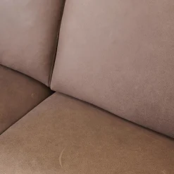 Garnitur Arosa Leder Braun Gestell Schwarz