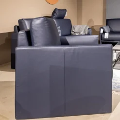 Garnitur Cara Bezug Leder 38.109 Graublau Inklusive Kopfstütze Beinauflage Und 3 Kissen