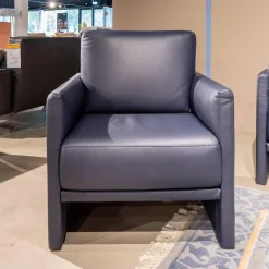 Garnitur Cara Bezug Leder 38.109 Graublau Inklusive Kopfstütze Beinauflage Und 3 Kissen