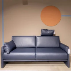 Garnitur Cara Bezug Leder 38.109 Graublau Inklusive Kopfstütze Beinauflage Und 3 Kissen