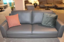 Garnitur Casablanca Leder W2 Anthrazit 2 Sofas 1 Sessel