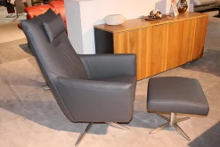 Garnitur Casablanca Leder W2 Anthrazit 2 Sofas 1 Sessel