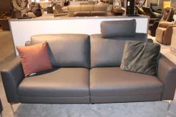 Garnitur Casablanca Leder W2 Anthrazit 2 Sofas 1 Sessel