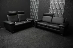 Garnitur Charly Leder Dolcia Schwarz 58-944 mit Elektrischer Relaxfunktion