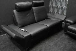 Garnitur Charly Leder Dolcia Schwarz 58-944 mit Elektrischer Relaxfunktion