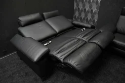 Garnitur Charly Leder Dolcia Schwarz 58-944 mit Elektrischer Relaxfunktion