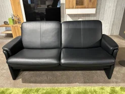 Garnitur City Leder 43.876 Dunkelblau mit Sessel und Hocker