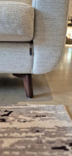 Garnitur CL 830 Stoff 18 08 Grau Füße Schwarz 2 Sofas