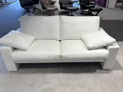 Garnitur Classics 100 Leder Weiß mit Armlehnen Kissen und Kopfstütze