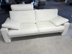 Garnitur Classics 100 Leder Weiß mit Armlehnen Kissen und Kopfstütze