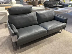 Garnitur Classics 820 Leder 42.500 Graphite Grau Alufüße 2 Sofas