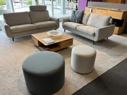 Garnitur Classics 830 Stoff 2026.08 Ruig Grau-Natur Metallfuß Schwarz