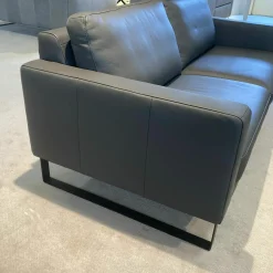 Garnitur Enna LD Leder WM Anthrazit Füße Metall Schwarz