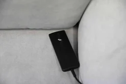 Garnitur Jane Stoff Ramona Silver Grau mit Elektrischer Relaxfunktion und Vorziehsitz