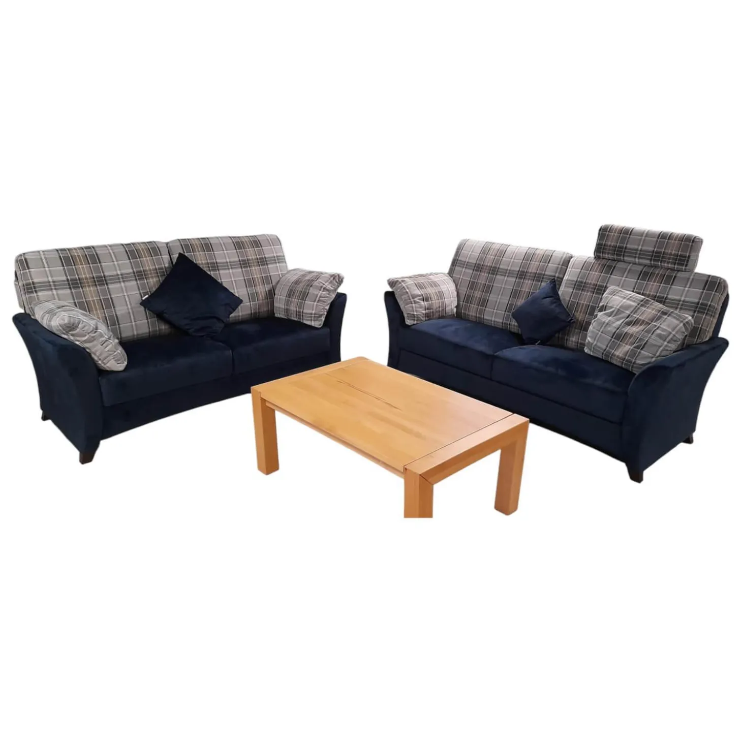 Garnitur KS 9720-1 Sydney Stoff 657577 Fuß Buche Maronfarbig 2 Sofas