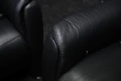 Garnitur Lenny Leder Dolcia schwarz mit 2 x Motor Relax +Heizung und 2 x manuell Relax