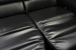 Garnitur Lenny Leder Dolcia schwarz mit 2 x Motor Relax +Heizung und 2 x manuell Relax