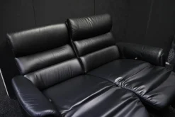 Garnitur Lenny Leder Dolcia schwarz mit 2 x Motor Relax +Heizung und 2 x manuell Relax