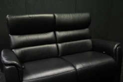 Garnitur Lenny Leder Dolcia schwarz mit 2 x Motor Relax +Heizung und 2 x manuell Relax