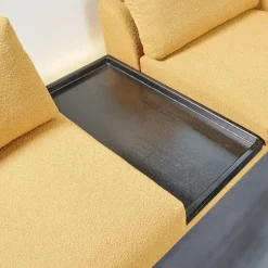 Garnitur Long Island 2/75 Stoff Promise JA1629/040 Gelb mit Tisch und Anbauelement