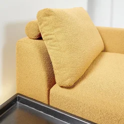 Garnitur Long Island 2/75 Stoff Promise JA1629/040 Gelb mit Tisch und Anbauelement