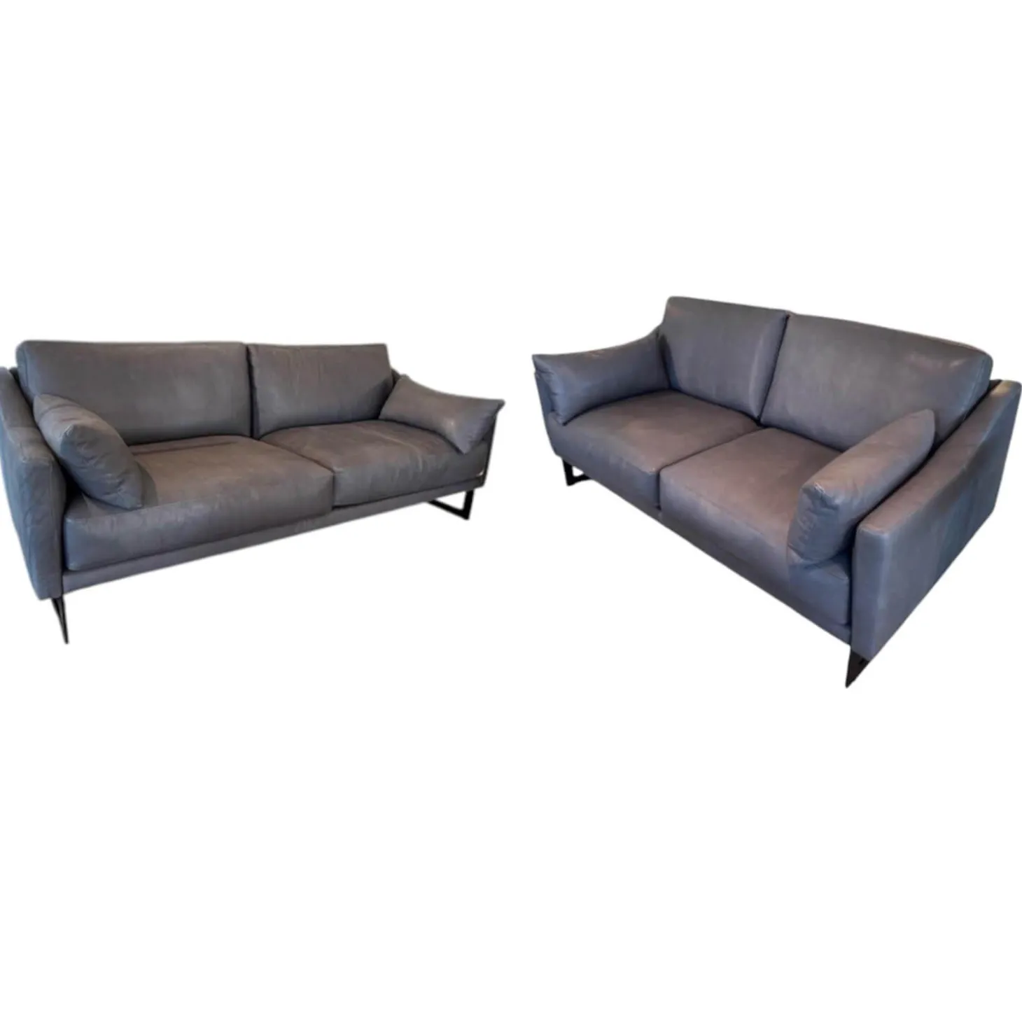 Garnitur Malin Leder Leder schiefer Toskana 2 Sofas