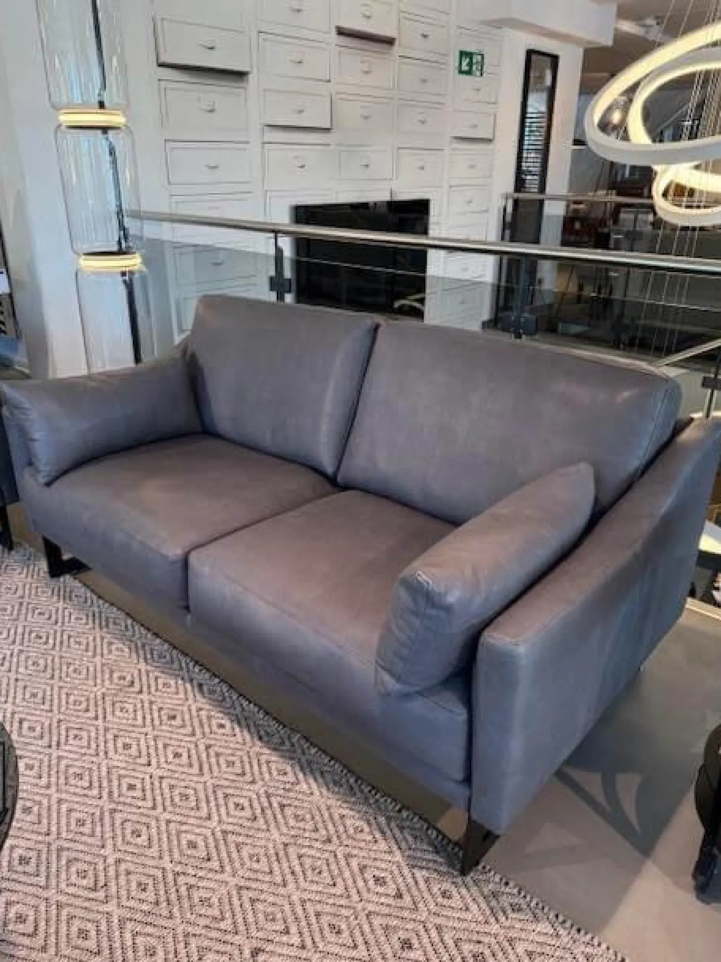 Garnitur Malin Leder Leder schiefer Toskana 2 Sofas