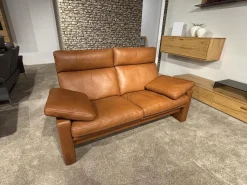 Garnitur Manhattan 250 Leder 250.850 Tabac Braun 2 Sofas 1 Hocker