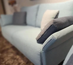 Garnitur Modena Stoff 2022.45 Blau 2 Sofas 1 Sessel 1 Hocker