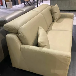 Garnitur MR9120 Stoff Lario Olive Grün Füße Stahl Schwarz Matt 2 Sofas