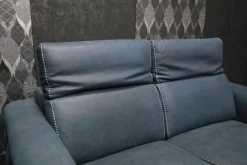 Garnitur Opi Leder Sensation Pilote Blau Sofa und Sessel Elektrisch Verstellbar
