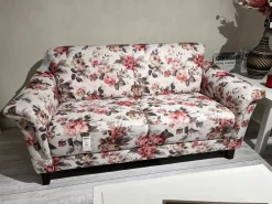 Garnitur Providence Stoff 730 11 Gemustert Holzfuß 2 Sofas