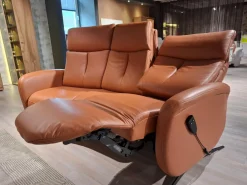 Garnitur Sitzkonzept Leder Credo Brandy Braun Kufe Metall Schwarz Geboden