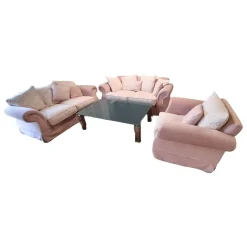Garnitur Summerville Stoff 240020 / 06 Rose 2 Sofas 1 Sessel