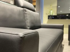 Garnitur Vida Leder 60 500 Schwarz Fuß Spange Glanzchrom