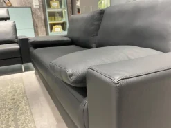 Garnitur Vida Leder 60 500 Schwarz Fuß Spange Glanzchrom