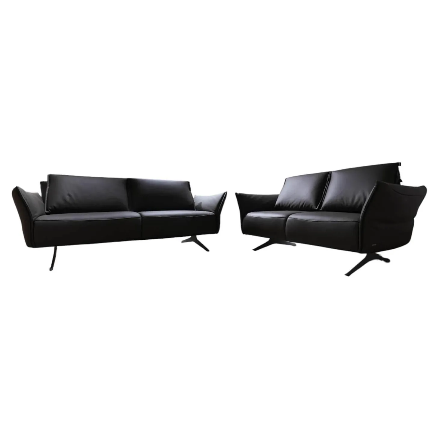 Garnitur Vineto Leder Bull Carbone Faden 1222 Schwarz Inklusive Kissen