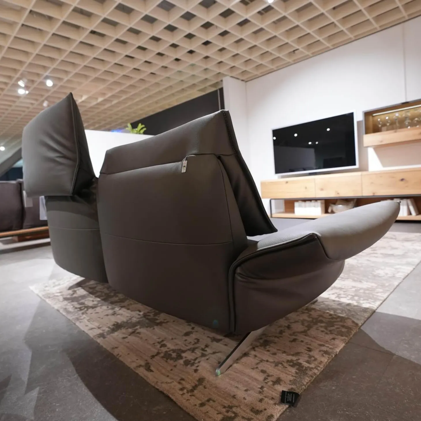 Garnitur Vineto Leder Bull Carbone Faden 1222 Schwarz Inklusive Kissen