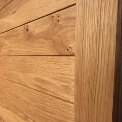 Geschirrschrank Tratum Front Floatglas Platin Matt Grau Korpus Asteiche