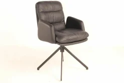 Gianluca Drehgestell Sessel Leder Toledo Nero