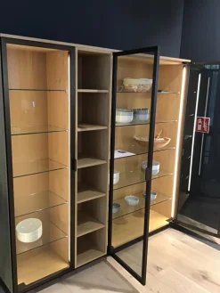 Glashochschrank Vero Korpus Alpineiche Natur Front Glas Inklusive LED Beleuchtung Steuerbar