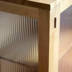 Glasvitrine Kirschbaum Geölt Modell 5176 Mit Riffglas