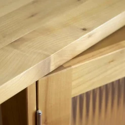 Glasvitrine Kirschbaum Geölt Modell 5176 Mit Riffglas